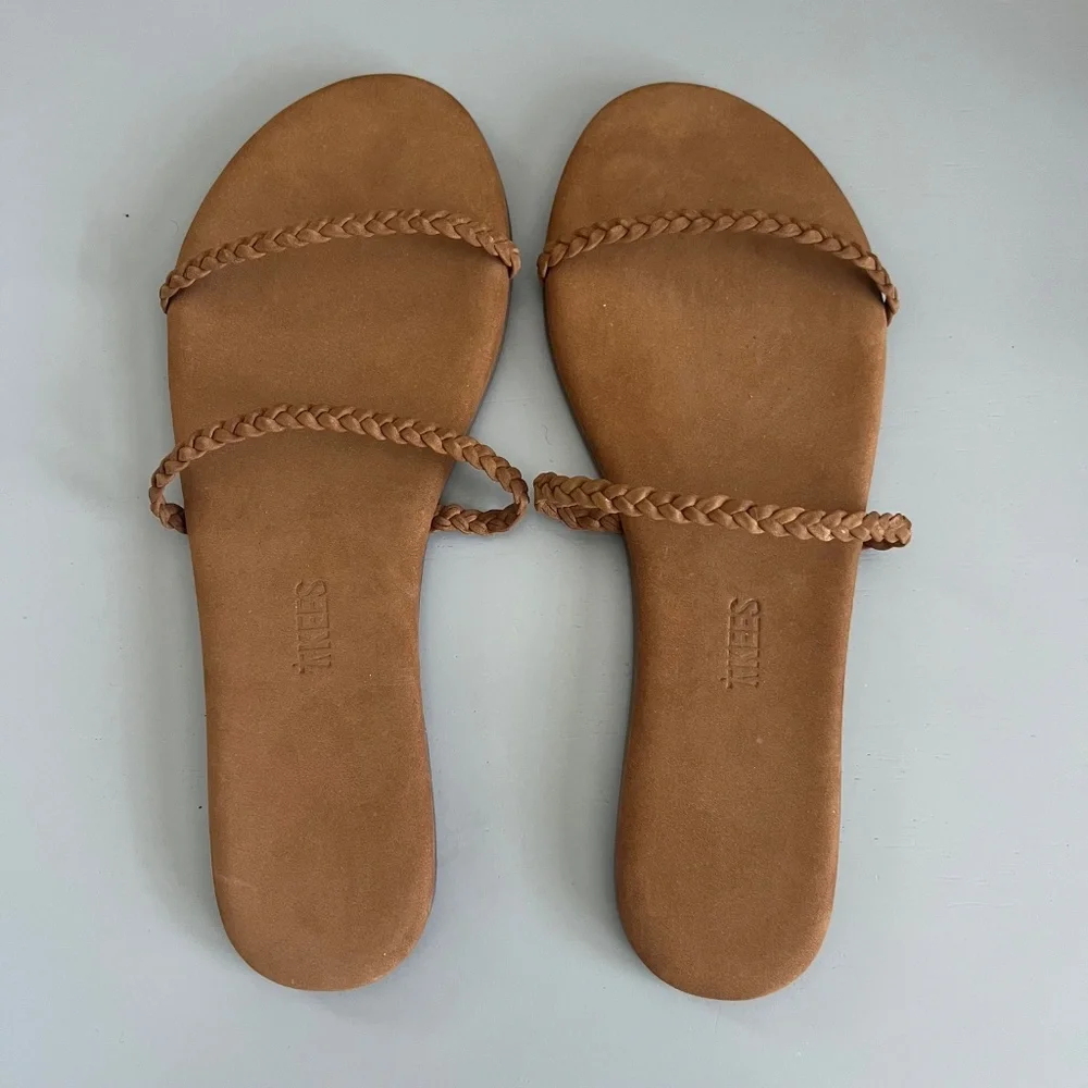 Brand New TKEES Gemma Braid Slides size 8 Camel - Picture 7 of 13